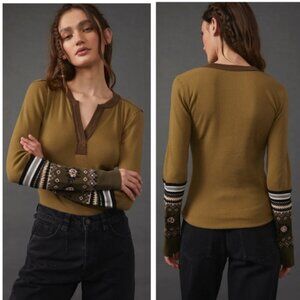 Free People We The Free Mikah Notch Neck Thermal Top – Crochet sweater knit